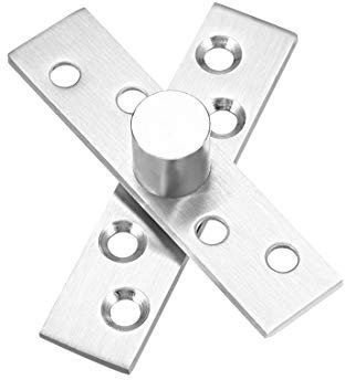 sourcing map 2 Sätze Edelstahl 360 Grad Türgelenk Scharnier 75 x 17mm Silber Ton DE de