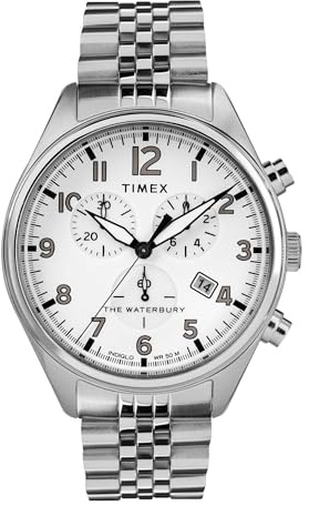 Timex Herrkronograf armbandsur The Waterbury, silver, Armband