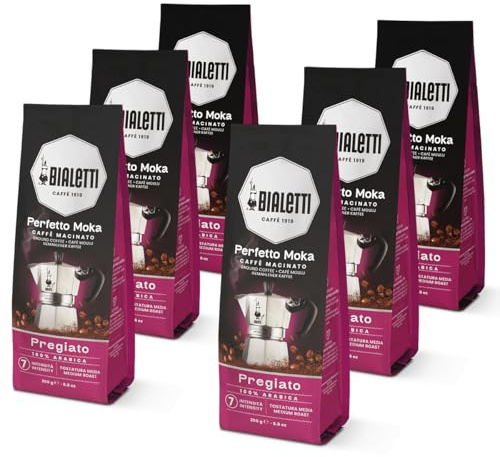 Bialetti Perfetto Moka Café Moulu, 1,5 kg, Délicat - 6 x 250 g