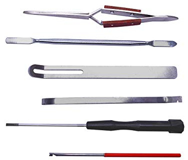 Jiayouy Lot de 6 outils de réparation pour instrument à vent en bois durable avec crochet à ressort et tournevis, pince inversée, outils de coupe pour saxophone, clarinette, hautbois, flûte, piccolo
