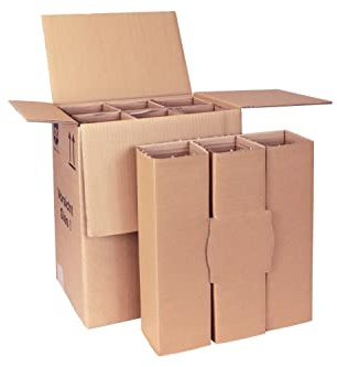 smiley pack Flaschenversandkarton für 6 Flaschen inkl. Einlage (20) | 6er Weinkarton für Wein, Sekt, Spirituosen, Saft, Magnum & Gin – PTZ – DHL UPS DPD Hermes