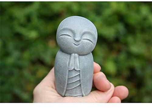 Jizo Garden Statue, Lachende Jizo Mönch Figur, kleine Jizo Buddha Harz Skulptur Perfekt für Home Office Garten Garten Dekoration im Freien