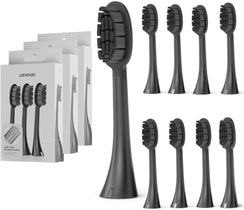 Zahnheld Bürstenkopf Basic Soft 9er Set für Gero G2 & G3, weich, Weiß | Zahnbürstenköpfe, Luftpolster-Aufsteckbürsten für empfindliche Zähne, Schallzahnbürste, elektrische Zahnbürste