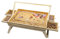 genialo LED Puzzle-Tisch Premium mit Beinen, Tisch mit 4 ausziehbaren Schubladen, Puzzle-Unterlage, Tischbeine ausklappbar, für 1500 Teile, MDF, braun