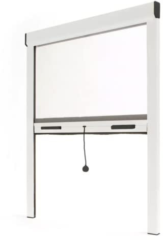 Store moustiquaire fenêtre alu recoupable (largeur x hauteur) -protection insecte ajustable (Blanc, Lg 800mm x Ht 1300 mm)