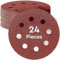 Effektwerk Sanding Discs (24 Pack, 8 Holes), 125mm Sandpaper for Random Orbital Sanders, Self-Adhesive w/Hook & Loop Closure, Fine & Coarse Grinding w/ 40/60/80/120/180/240 Grits (4 Pcs each)