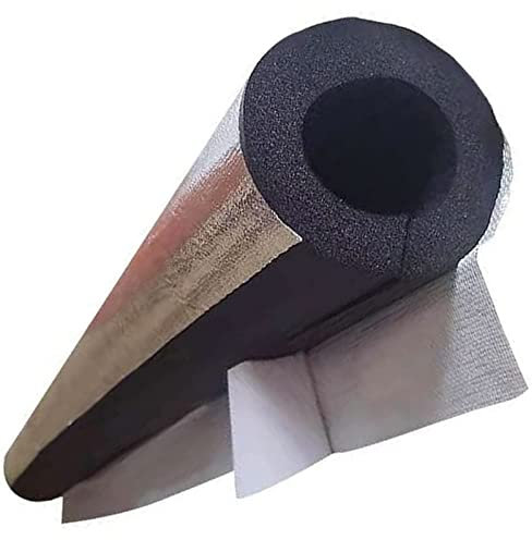 0.95m Coppelle in Lana di Roccia con Alluminio, Tubo Isolante per Tubi, Ignifugo Antigelo, Ispessito Autoadesivo Isolante Utilizzato in Bagno, Tubo di Fabbrica, ID2(Size:ID 34mm/1.34in)