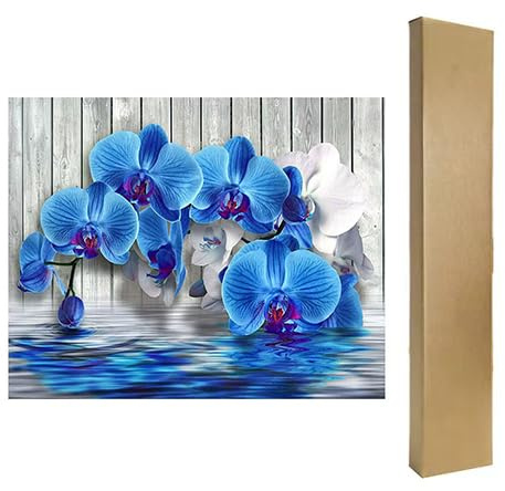 DCIDBEI Rund 5D Diamond Painting Orchidee 50x40 cm Diamant Painting Bilder Erwachsene Crystal Rhinestone Embroidery Diamant Malerei Malen nach Zahlen Orchideen Zen Bilder Kreuzstich Stickerei mit Box