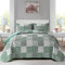 Mybedsoul Juego de edredón Verde Bohemio tamaño Queen, Juego de Ropa de Cama Reversible de 3 Piezas con 2 Fundas de Almohada, Juego de Colcha tamaño Queen Verde Salvia, 90 x 96 Pulgadas