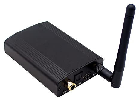 LeTkingok Récepteur Bluetooth, Interface numérique HIFI5.0 CSR8675 Fibre Optique APTX-HD Coaxial LDAC USB Type-C 5V avec Antenne Pliante 2.4G (Type B)