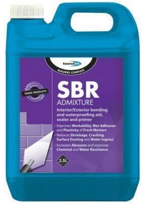 Bond It SBR Waterproof Concrete Latex Admixture Wall & Floor Bonding Agent Styrene Butadiene Copolymer Latex 2.5L