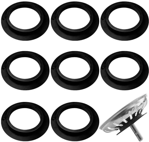 Lot de 8 Joints Convexe,Joint Bonde Evier Cuisine Baignoire Bonde Lavabo Joint en Élastomère pour Paniers Filtrants Vidange Bouchon de Vanne et Tamis lavabo Soupape(Toriques pour 82, 83,84mm)