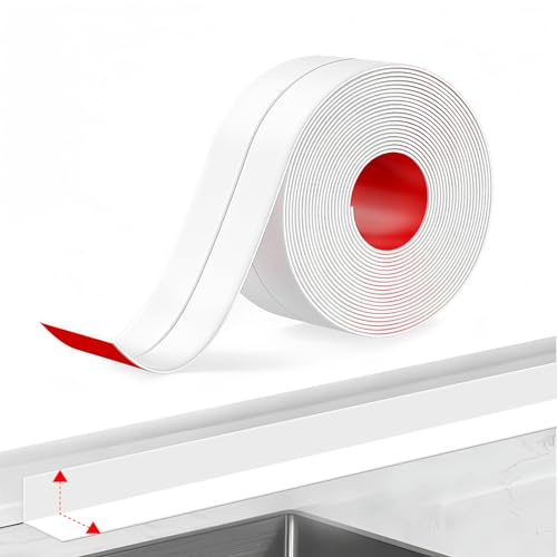 Dichtband Selbstklebend Wasserdicht, Weiß, 5M x 3.8cm, PVC | Für Badewanne, Dusche, Küche, Toiletten und Bad, Schimmelresistent, Einfach zu Verwenden