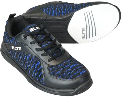 ELITE Men's Pinnacle Bowling Shoes - Lightweight, Universal Sliding Soles, Comfortable, and Performance-Enhancing (Black/Royal, US Footwear Size System, Adult, Men, Numeric, Medium, 10.5)