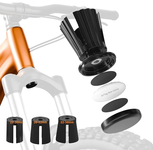 NICEDACK Fahrradhalterung für AirTag, Wasserdicht Fahrrad Halter für Apple Airtag, Versteckt in der Fahrradgabel, Geeignet für Fahrrad-Vordergabelrohre mit einem Innendurchmesser von 22–38 mm(Schwarz)