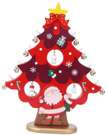 RORPOIR Holz Weihnachtsbaum Mit Beleuchtung Desktop Weihnachtsdeko Fensterdekoration Für Weihnachten