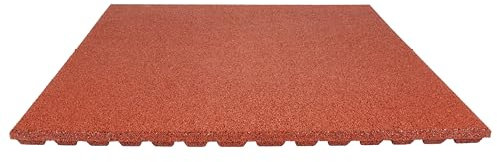 TOPRUBBER Fallschutzplatte 100x100x4 cm Rot Gummiplatte Fallschutzmatte Spielplatzmatte