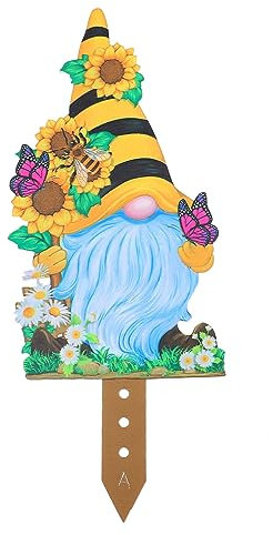 Parliky Garteneinsatz Ostern Außenschild Osterornament Willkommensschild Osterpfahl Dekoration Rasenzwerg Schild Rasenschild Pfahl Hofzwerg Schild