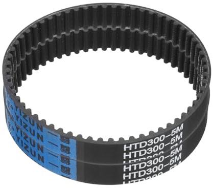 sourcing map 2pcs HTD-5M Rubber Timing Belt 60 Teeth, 300mm Pitch Length x 15mm Width x 3.6mm Height, Closed Loop Pulley Timing Belt