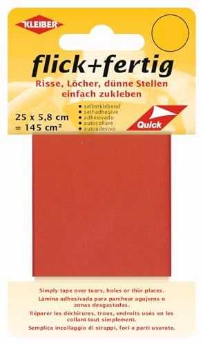 Kleiber flick und fertig, selbstklebender Flicken, Risse, Löcher, dünne Stellen einfach zukleben, Nylon zuschneidbar, (25 x 5,8 cm)