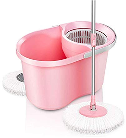 WADRBSW Mocio, 360°;Pulizia Rotante dei Metalli e 2 testine per spazzolone Rotante Super Mop, tamponi in Microfibra Lavabili e riutilizzabili To Pursue Happiness