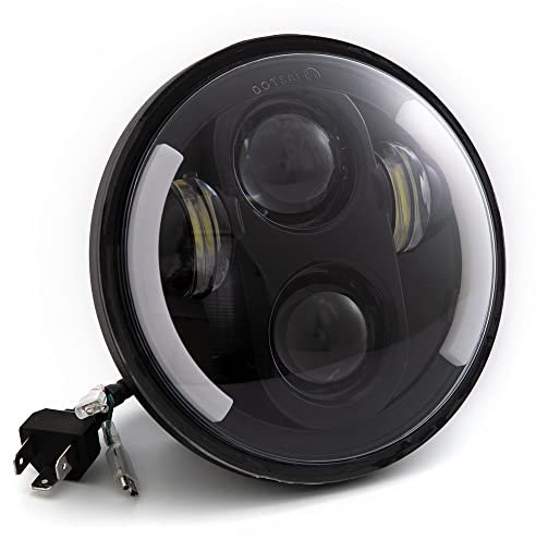 APEBAZY Faros de Motocicleta Faro LED de Motocicleta Faro Redondo Impermeable Faros (SYCD207-5.75)