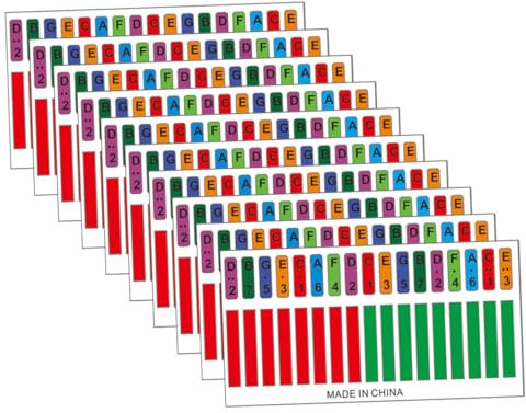 JEWEDECO 10stücke Kalimba Aufkleber Für Anfänger Haftnotizen Für Daumenpiano Farbige Musiknoten Für Kalimba Praktische Lernhilfe Für