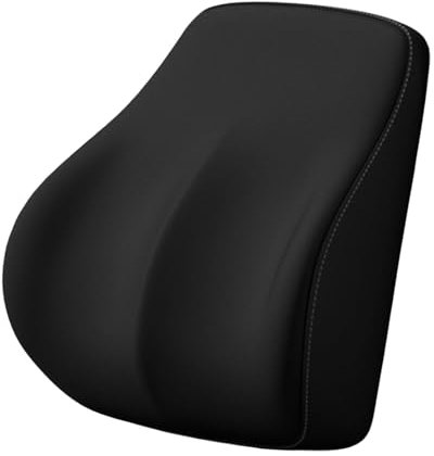 Homirty Ergonomisches Lendenwirbelkissen Auto, Lendenkissen, Rückenkissen Auto, Lendenwirbelstütze Kissen, RüCkenlehne um RüCkenstüTzkissen zu Lindern, Memory-Schaum Lordosenstütze Kissen (Schwarz)