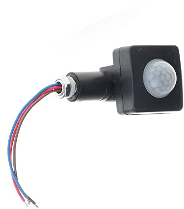 Ronlok AC85-265V IP65 Sensor de movimiento PIR Regulable interruptor PIR ultradelgado para luz LED detector de movimiento para exteriores, 10 mm negro