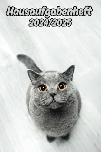 Hausaufgabenheft 2024/2025 katze: Wochenplaner mit Raum für Notizen und persönliche Programme August 2024 - Juli 2025 , für Jungs , Mädchen und Teenager