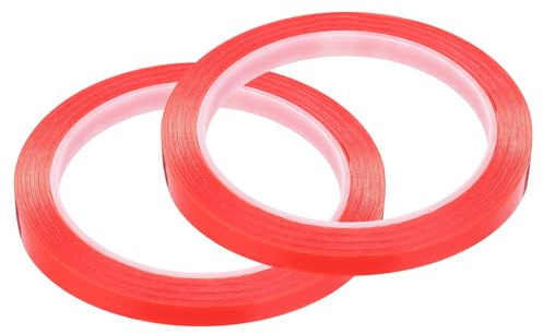 QUARKZMAN 2Pcs 8mm X 10M Ruban Adhésif pour Réparation de Téléphone Autocollant pour Écran Lcd Double Face pour Cell Phone Tablet Laptop Transparent Rouge