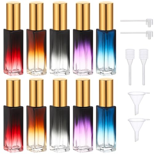 Segbeauty Bote Colonia Recargable, 10 Piezas 10ml Pulverizador Cristal, Recargable y Portátil, Perfume Atomiser para Fiestas, Regalo, Viajes Accesorios