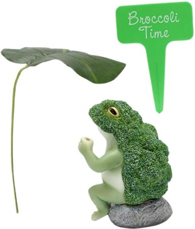 YARNOW 1 Satz Brokkoli-Ornamente Frosch Teich Brunnen Aquarium Animal Figures wohnzimmerdeko gartendeko rostoptik Gartenaccessoire Tischzentrum Gartenfrösche Plastik