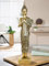 GILDE Figura de Buda pensante de Resina Dorada, 55 cm de Alto, 13 cm de Ancho, 10 cm de Profundidad