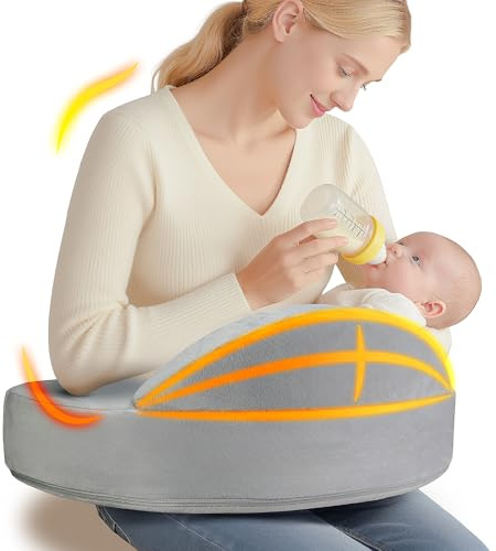 OPAFOBEF Memory Foam Nursing Pillow - Pioneering Safety Fence-Plus Size Breastfeeding Pillow for Ergonomic Comfort & Support-Easier and Healthier Nursing - Fit for All, Removable Cover
