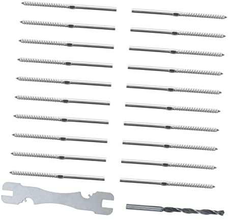 SHINEOFI 20piezas Tornillos Para Barandillas De Terraza Tornillos Para Barandillas De Cable De Acero Inoxidable De Herrajes Para De Terraza Para Fijaciones Madera o Exteriores