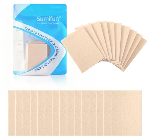 Sumifun Moleskin-Polster-Blasenpflaster für Füße – 25 Blatt Moleskin-Polster gegen Blasen, Blasenprophylaxe für Füße, reduziert Reibungsschmerzen – Hellbraun