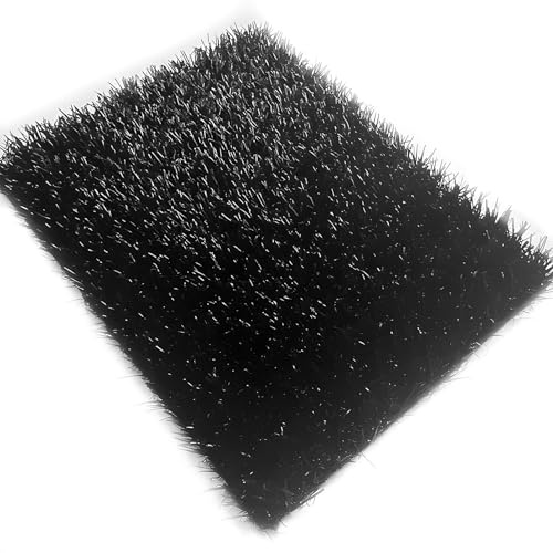 RybdaFDc Césped Artificial de tamaño pequeño, con Colores realistas, for jardín, balcón, Patio y césped sintético.(Black,2x1m(6.56x3.28ft))