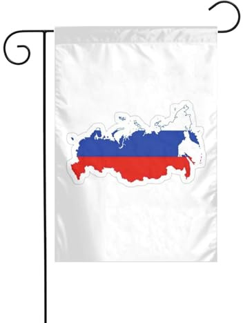 Russische Flagge, Landkarte, Druck, Gartenflaggen für Außendekoration, kleine Hofflagge, saisonale Winter-Weihnachtsfeiertage, Outdoor-Dekoration