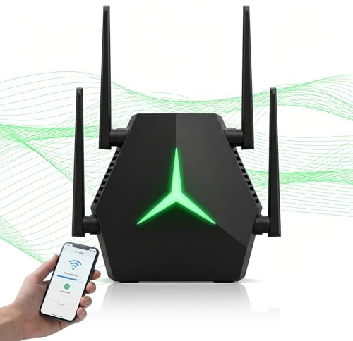 Repetidor WiFi AC1200 1200 Mbps, 1115㎡ Amplia Cobertura WiFi Extender, soporta más de 100 Dispositivos simultáneamente, 4 Antenas tecnología MIMO y Puerto Ethernet (Black)