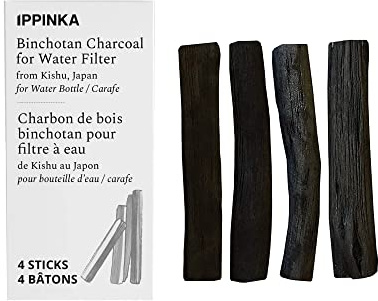 Kishu Binchotan Charbon de bois, 4 bâtonnets personnels, filtre jusqu'à 1 l d'eau
