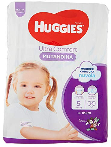 Huggies PANNOLINI Mutandina engångsblöjor, barn/flickor, blöja, 12 kg, 17 kg, flera färger, 14 stycken (S))