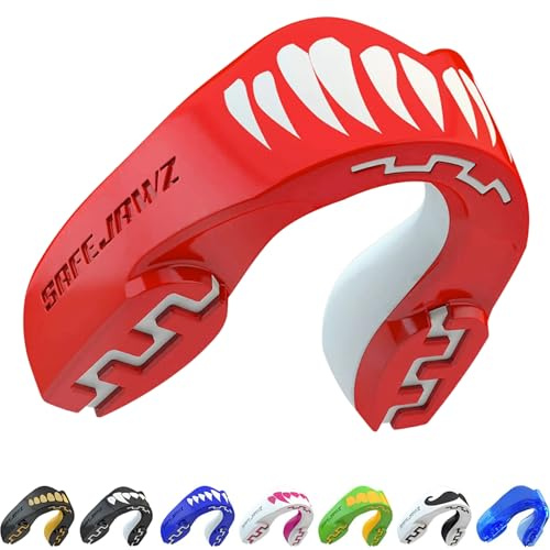 SAFEJAWZ Vestibilità Slim Paradenti Sportivo Adulti e Bambini Contatto Completo per Tutti Gli Sport, tra Cui Rugby, MMA, Hockey, Judo Arti Marziali e Boxe