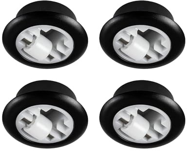 Gedotec Möbelrolle zum Einbohren Transportrollen ohne Bremse | Lenk-Rolle für Lauffläche hart | Gesamt-Ø 54 mm | Kunststoff Stollenrolle mit 50 kg Tragkraft | 4 Stück - Möbel-Gleitrolle zum Einlassen