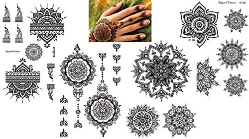 4 ark mandala tatueringar handtatueringar set mandala romantik