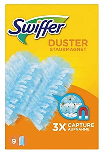 Swiffer Staubmagnet Nachfüllpack (1x9 Tücher), nimmt 3x mehr Staub & Haare auf und schließt diese ein