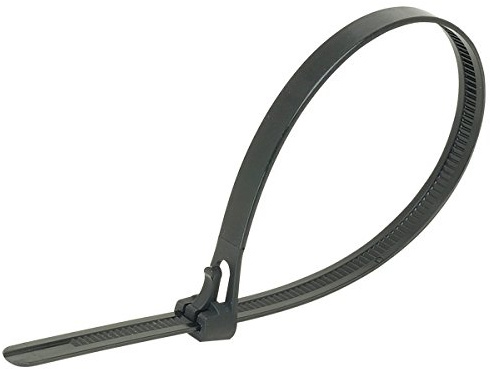 UKCable-Ties Releasable Cable Ties Black Reusable Nylon Plastic Ties (50, 300mm x 7.6mm)