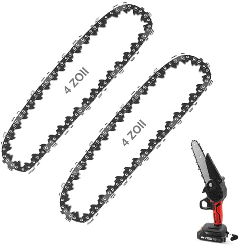 Catena di motoseghe 4 Pollici 2 pezzi, Mini Catena Per Motosega Elettrica a Batteria Per il Taglio Di Alberi In Legno Rami Potatura Cortile Giardinaggio