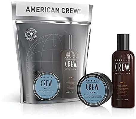 American Crew Kit de Viaje para el Cabello: Mini Travel Kit - Fibra de Fijación Fuerte y 3 en 1 - Sin Fragancia - 12 Unidad