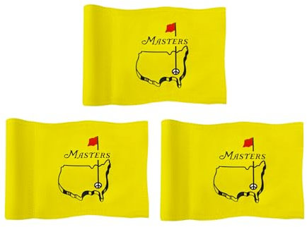 CoGolfing Major Golf Flag Mini, 8x6 Inch, Double-Sided Silk-Screened, Fade-Resistant 420D Nylon, Ideal for Backyard Practice Putting Green, Yellow, 3-Pack